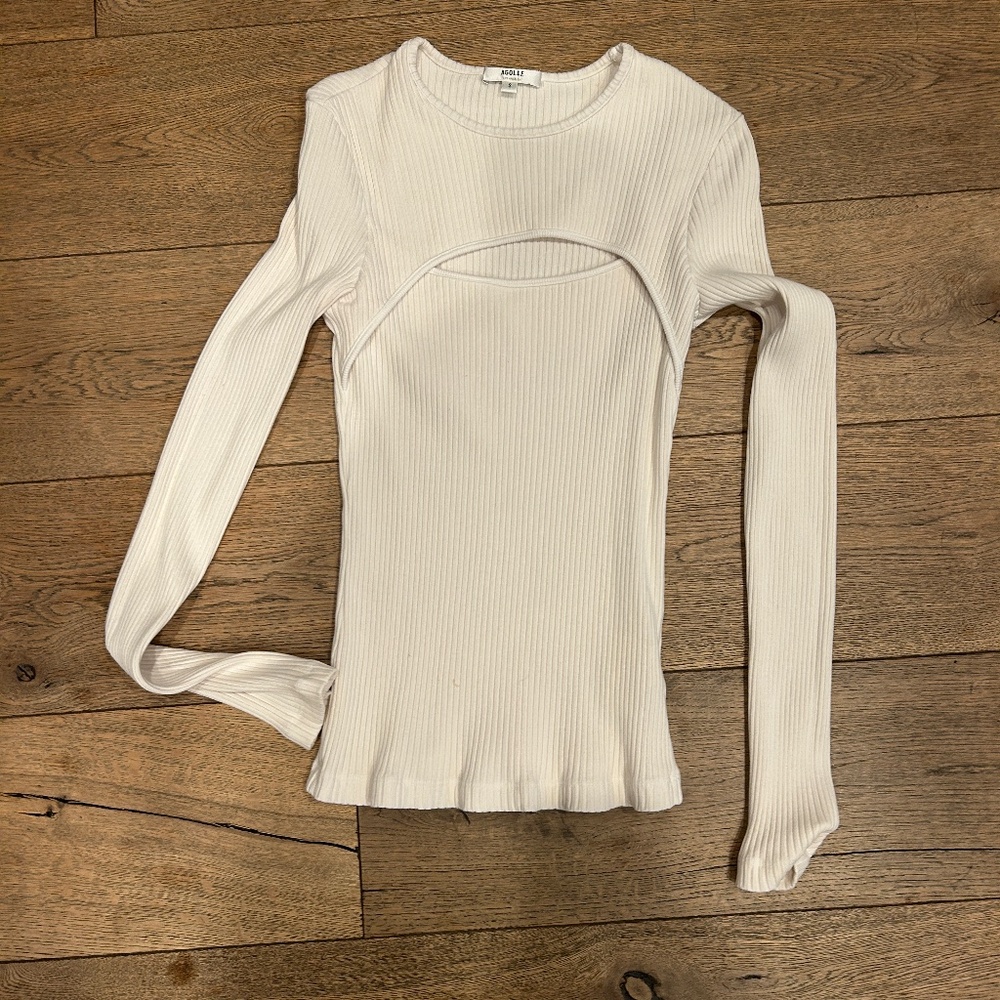 Agolde Keyhole Sweater Cream Small